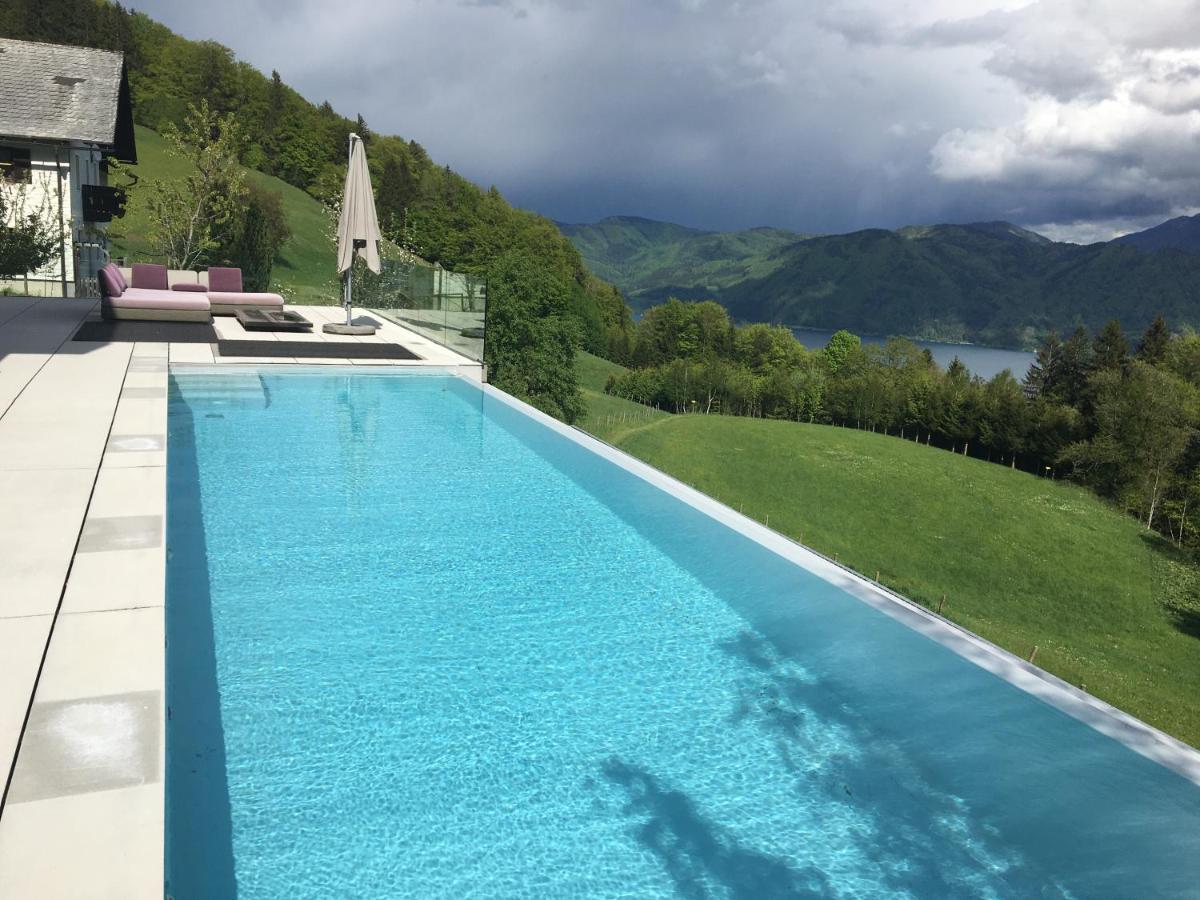 Attersee Luxury Design Villa With Dream Views, Large Pool And Sauna Nussdorf am Attersee Exterior foto