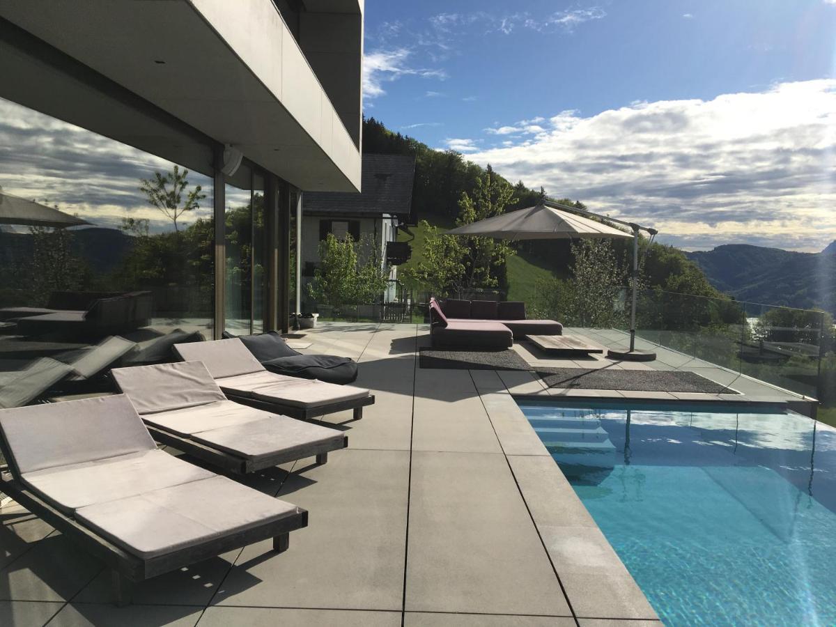 Attersee Luxury Design Villa With Dream Views, Large Pool And Sauna Nussdorf am Attersee Exterior foto