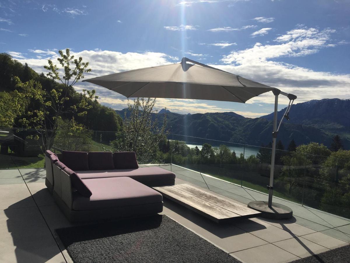 Attersee Luxury Design Villa With Dream Views, Large Pool And Sauna Nussdorf am Attersee Exterior foto