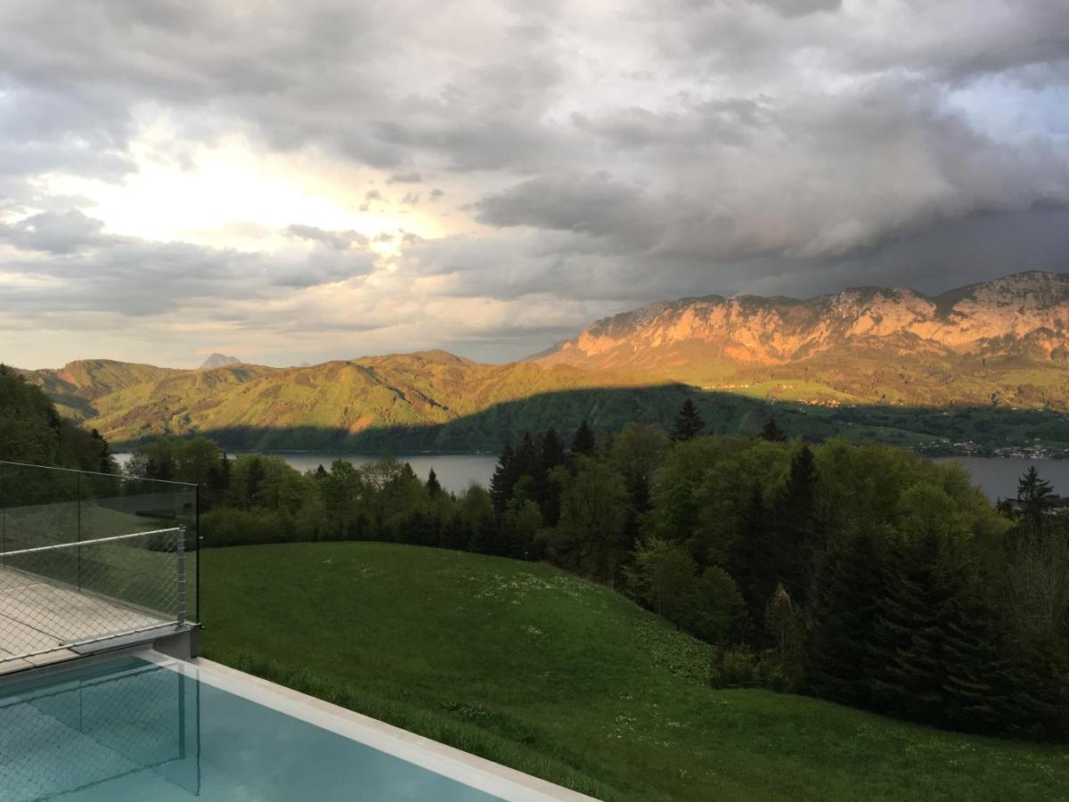 Attersee Luxury Design Villa With Dream Views, Large Pool And Sauna Nussdorf am Attersee Exterior foto