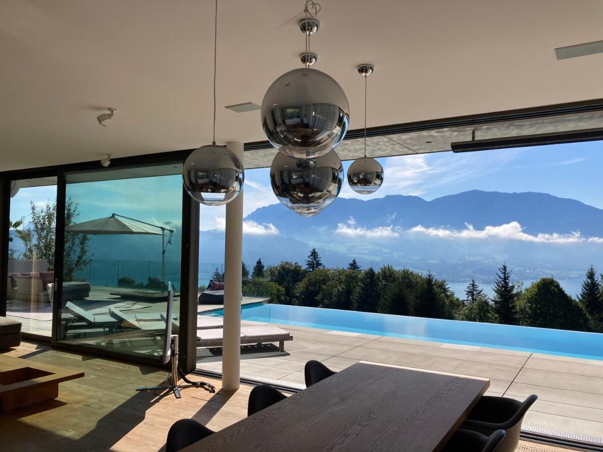 Attersee Luxury Design Villa With Dream Views, Large Pool And Sauna Nussdorf am Attersee Exterior foto